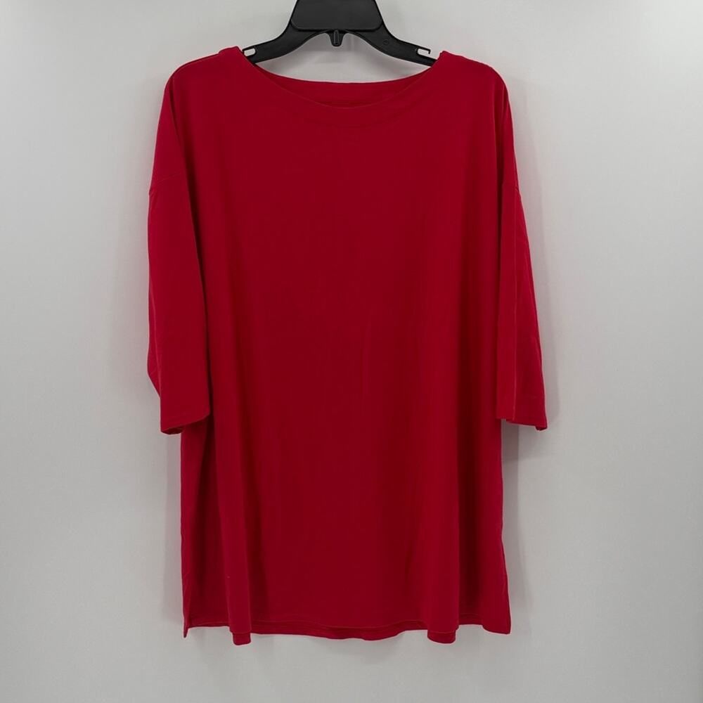 J. Jill Women's Luxe Supima Pleat-Back Tunic - Red - 2X